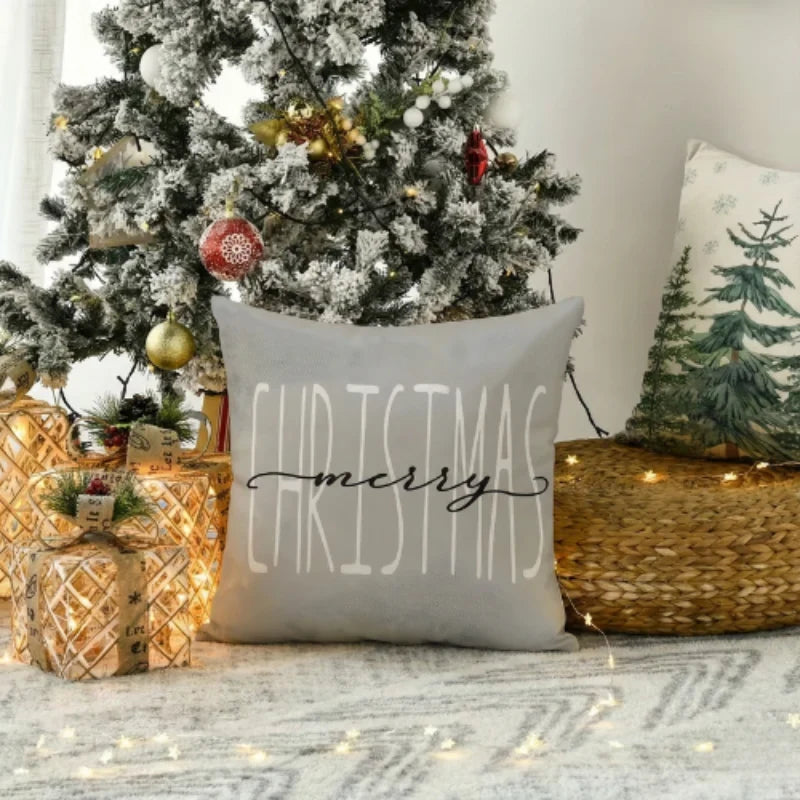 Christmas Pillow Covers Set of 4 with Hidden Zipper and Festive Holiday Prints - Image 4