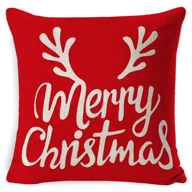 Christmas Pillow Covers with Linen-Look Fabric Festive Decorative Throw for Couch - Image 1