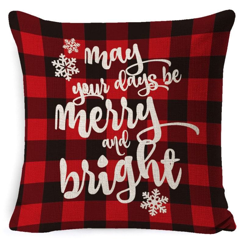 Christmas Pillow Covers with Linen-Look Fabric Festive Decorative Throw for Couch - Image 10