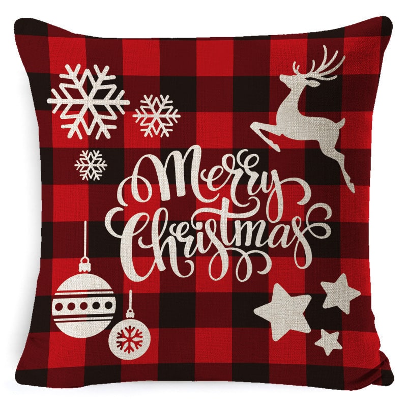Christmas Pillow Covers with Linen-Look Fabric Festive Decorative Throw for Couch - Image 11