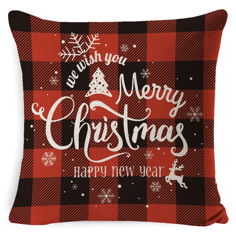 Christmas Pillow Covers with Linen-Look Fabric Festive Decorative Throw for Couch - Image 12