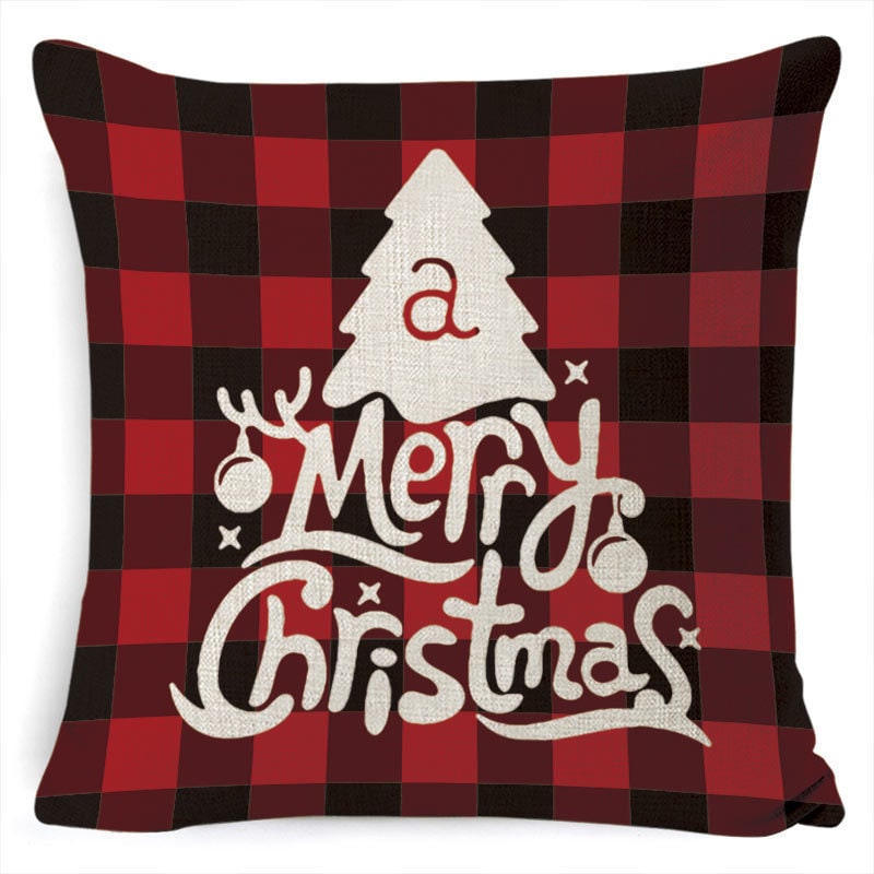 Christmas Pillow Covers with Linen-Look Fabric Festive Decorative Throw for Couch - Image 15