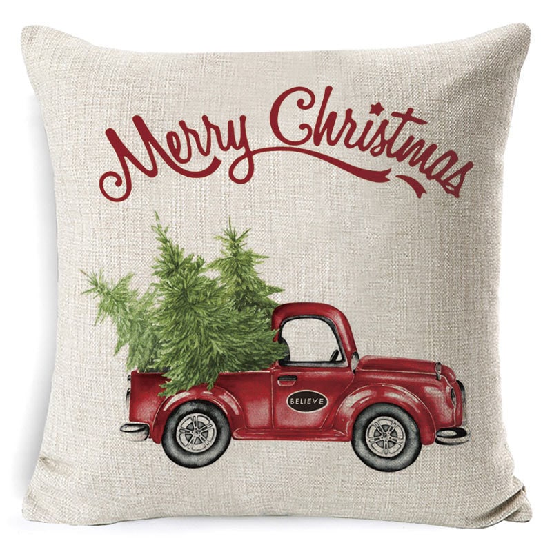 Christmas Pillow Covers with Linen-Look Fabric Festive Decorative Throw for Couch - Image 16