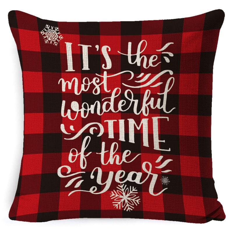 Christmas Pillow Covers with Linen-Look Fabric Festive Decorative Throw for Couch - Image 18