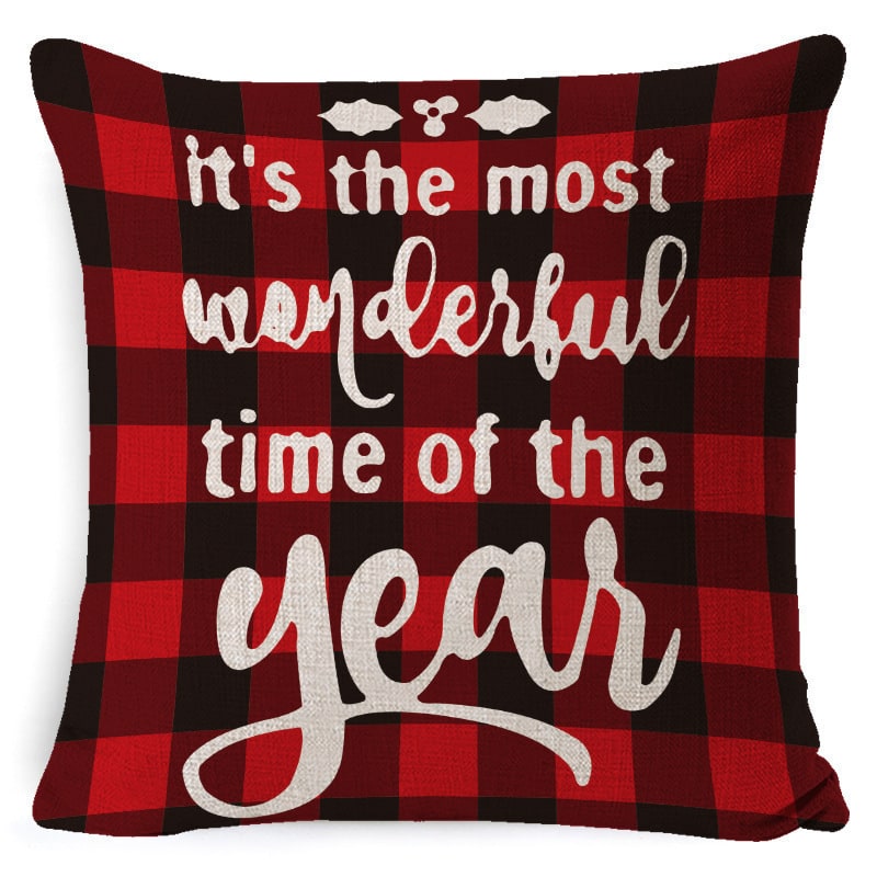 Christmas Pillow Covers with Linen-Look Fabric Festive Decorative Throw for Couch - Image 19
