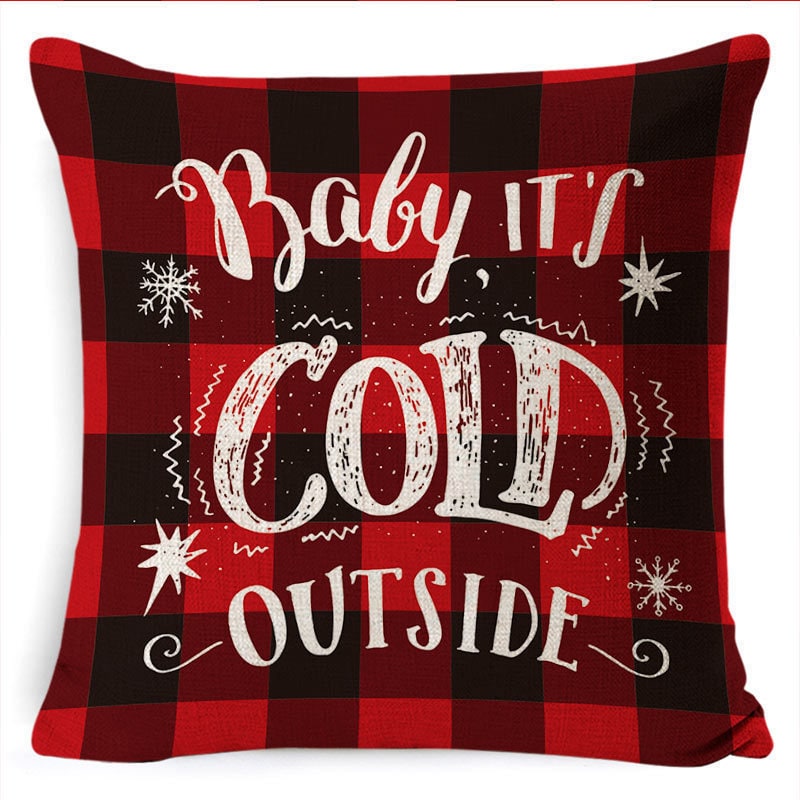 Christmas Pillow Covers with Linen-Look Fabric Festive Decorative Throw for Couch - Image 20