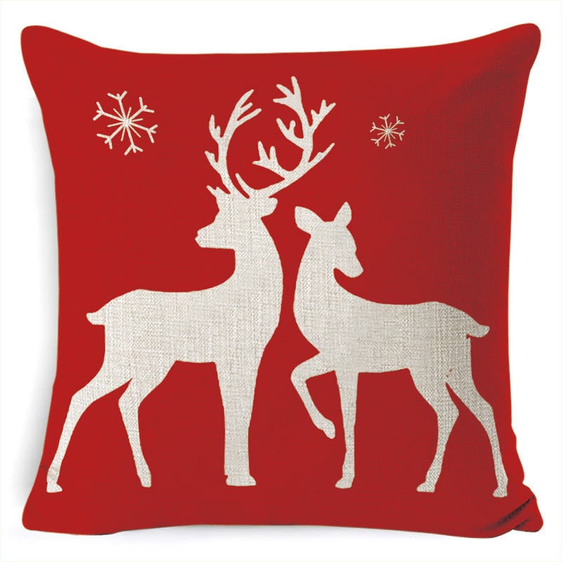 Christmas Pillow Covers with Linen-Look Fabric Festive Decorative Throw for Couch - Image 22