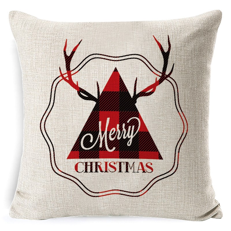 Christmas Pillow Covers with Linen-Look Fabric Festive Decorative Throw for Couch - Image 24