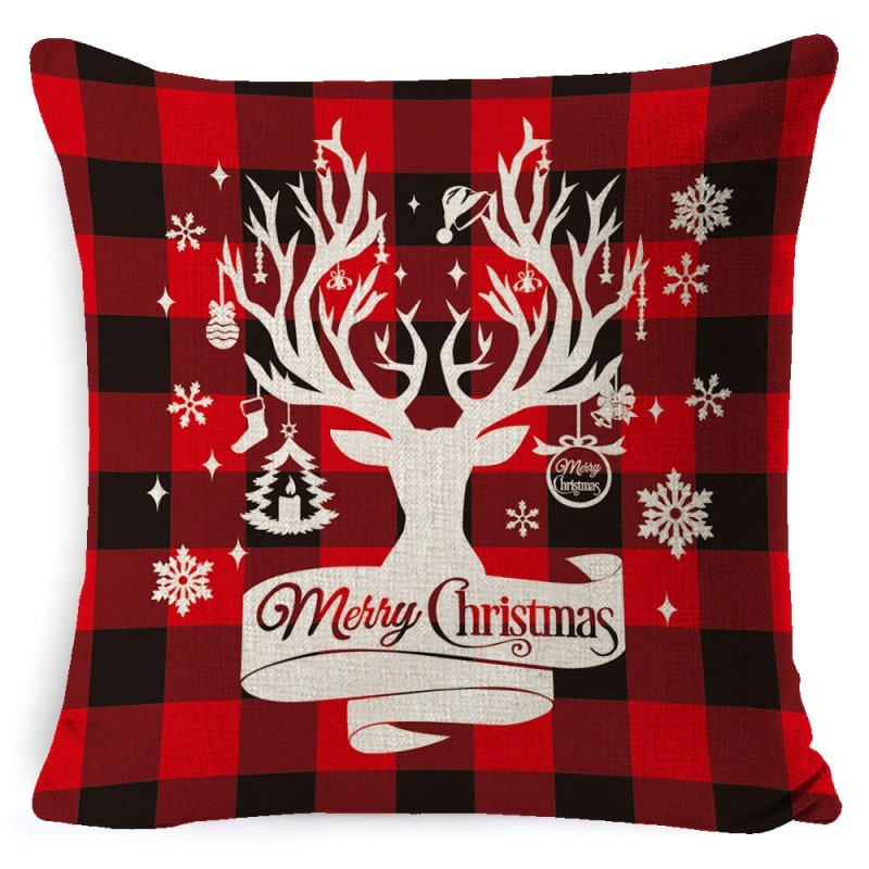 Christmas Pillow Covers with Linen-Look Fabric Festive Decorative Throw for Couch - Image 27