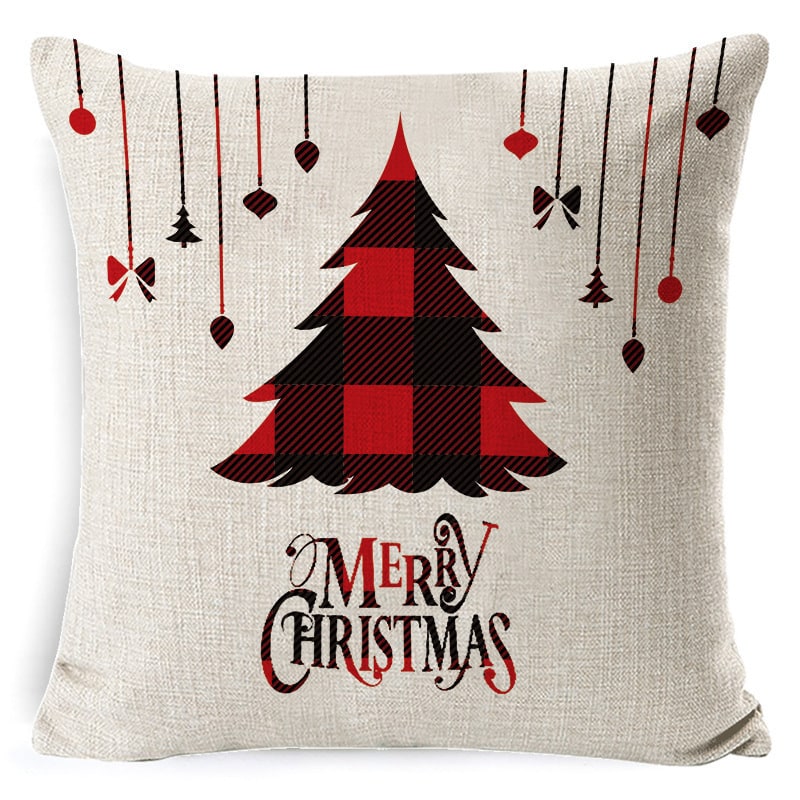 Christmas Pillow Covers with Linen-Look Fabric Festive Decorative Throw for Couch - Image 28