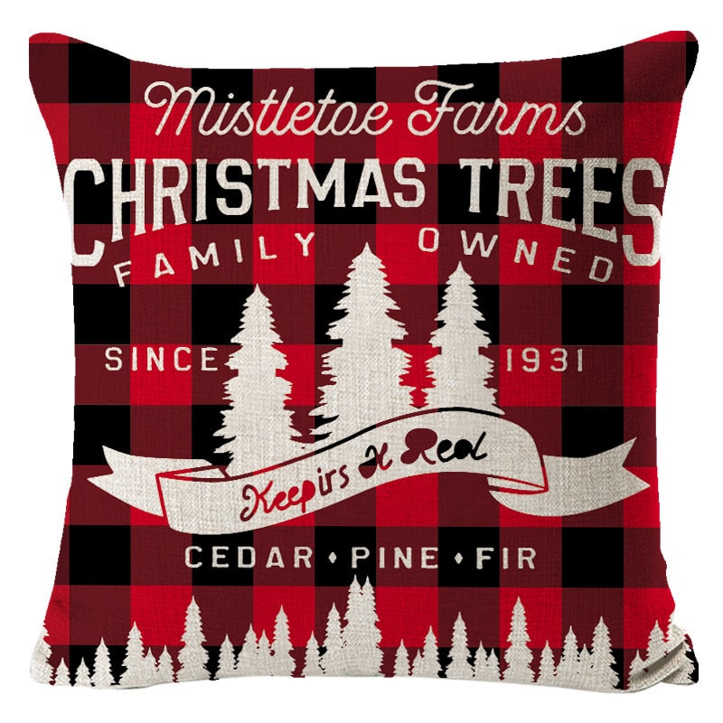Christmas Pillow Covers with Linen-Look Fabric Festive Decorative Throw for Couch - Image 29