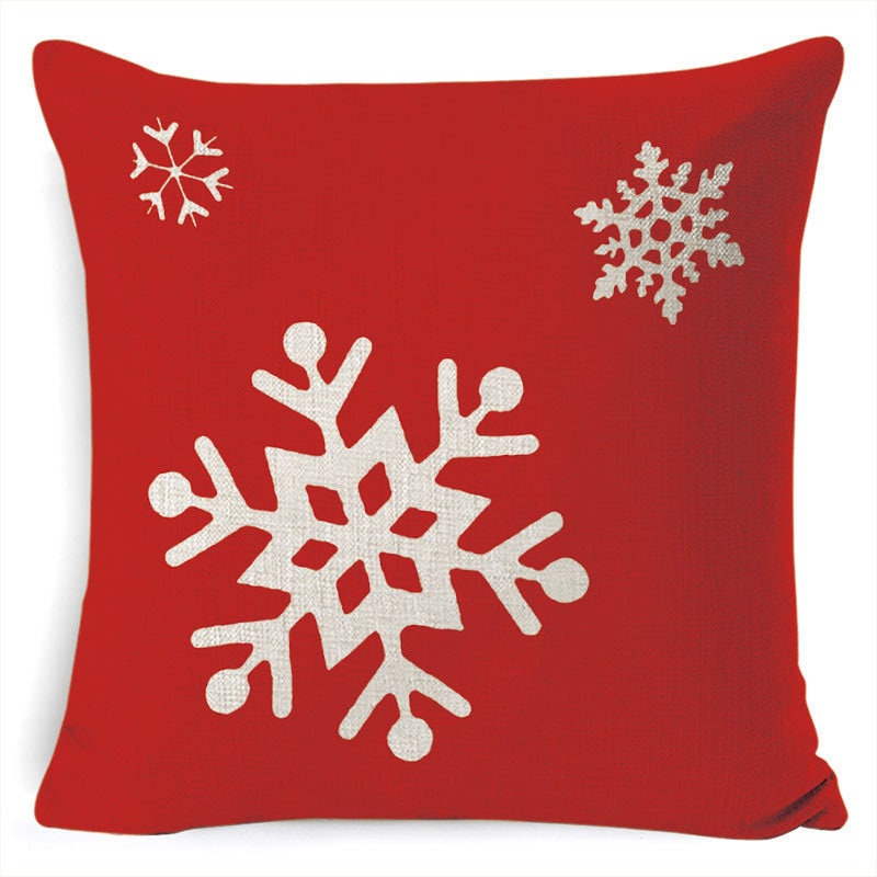 Christmas Pillow Covers with Linen-Look Fabric Festive Decorative Throw for Couch - Image 3