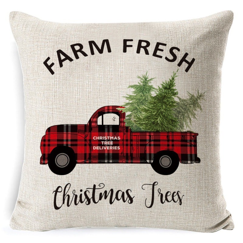 Christmas Pillow Covers with Linen-Look Fabric Festive Decorative Throw for Couch - Image 32