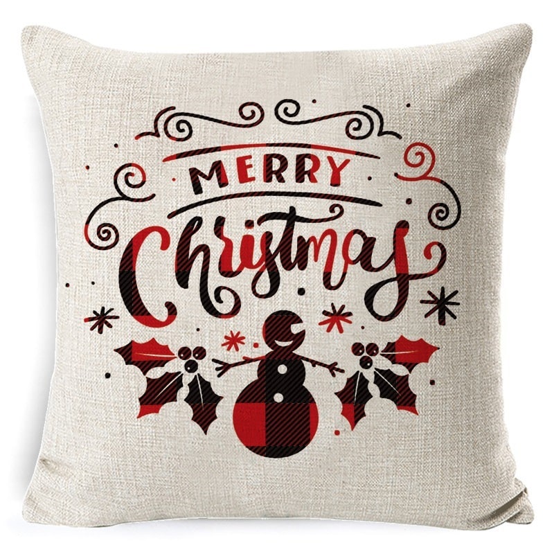 Christmas Pillow Covers with Linen-Look Fabric Festive Decorative Throw for Couch - Image 35