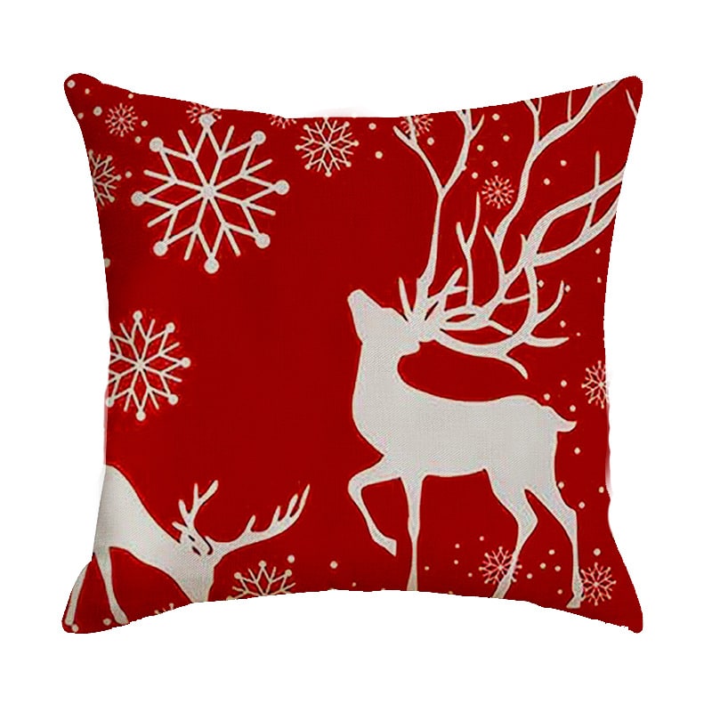 Christmas Pillow Covers with Linen-Look Fabric Festive Decorative Throw for Couch - Image 38