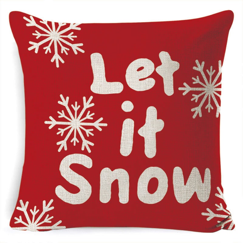 Christmas Pillow Covers with Linen-Look Fabric Festive Decorative Throw for Couch - Image 39