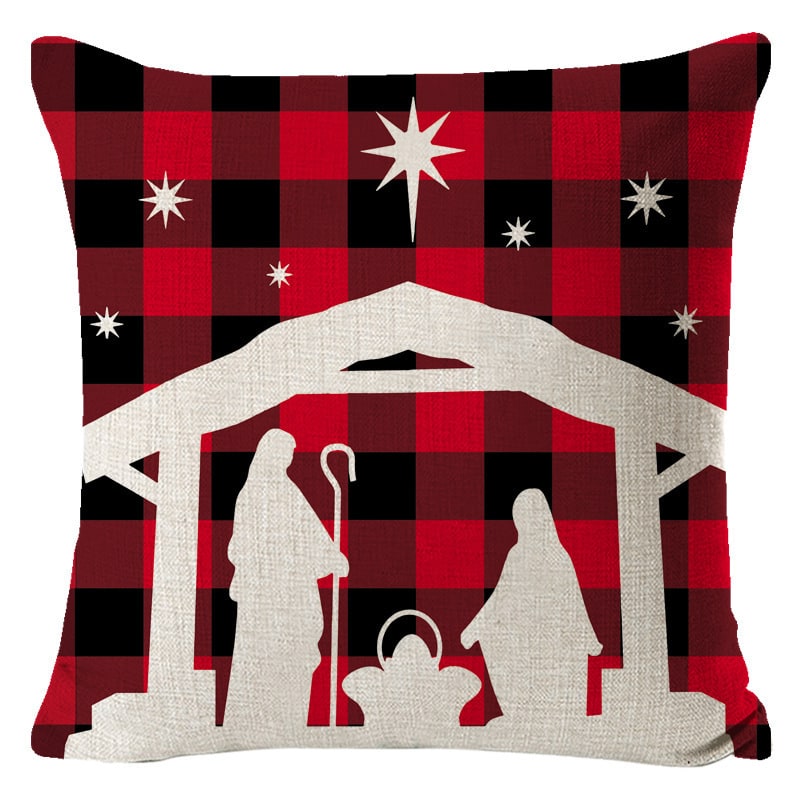 Christmas Pillow Covers with Linen-Look Fabric Festive Decorative Throw for Couch - Image 4
