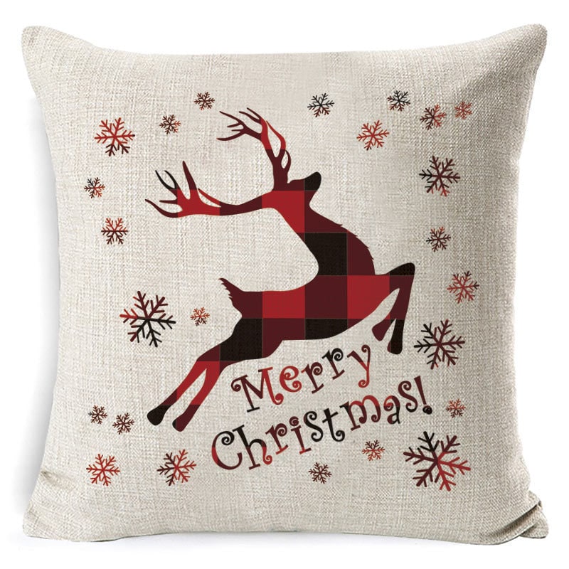 Christmas Pillow Covers with Linen-Look Fabric Festive Decorative Throw for Couch - Image 40