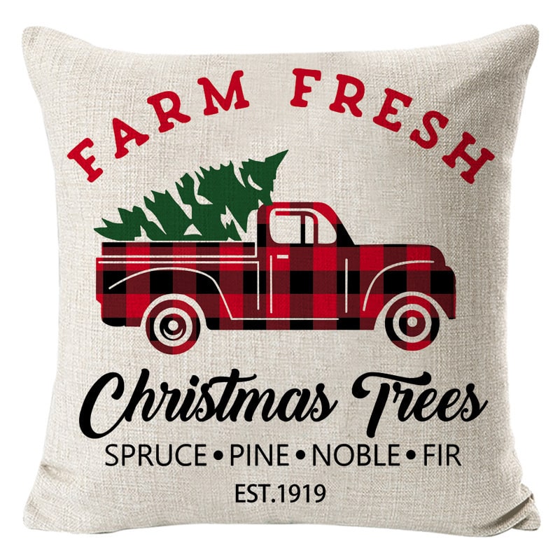 Christmas Pillow Covers with Linen-Look Fabric Festive Decorative Throw for Couch - Image 41