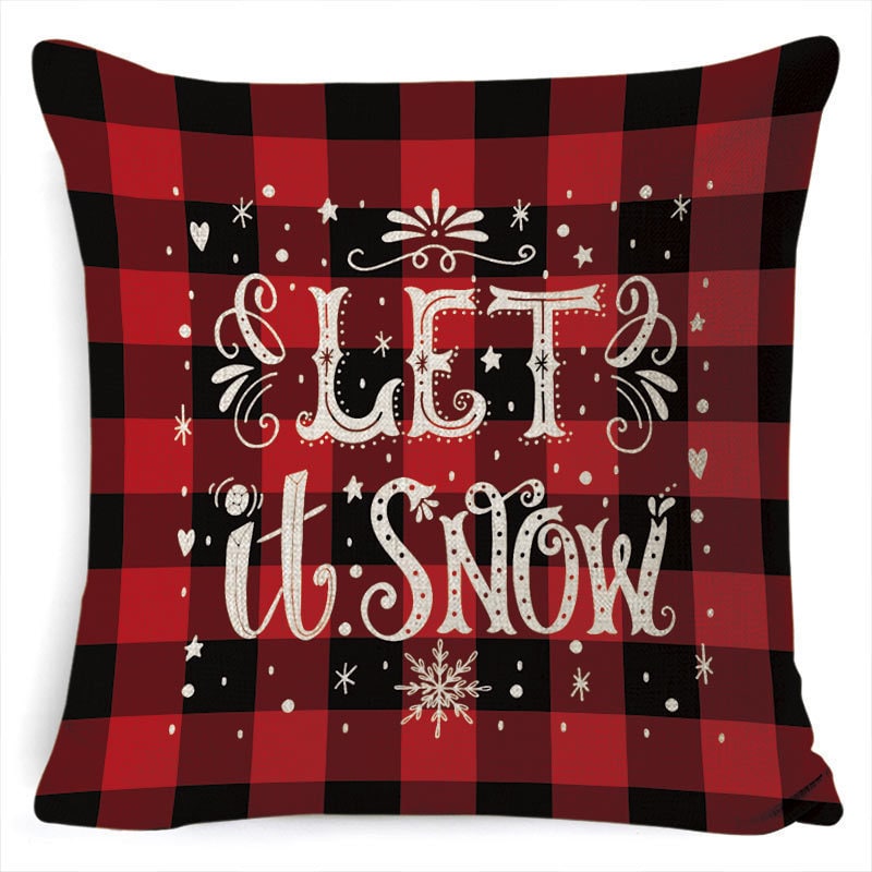 Christmas Pillow Covers with Linen-Look Fabric Festive Decorative Throw for Couch - Image 6