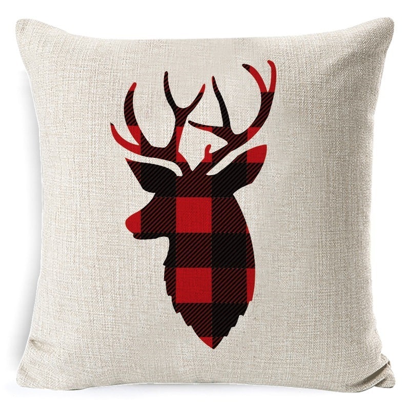 Christmas Pillow Covers with Linen-Look Fabric Festive Decorative Throw for Couch - Image 8