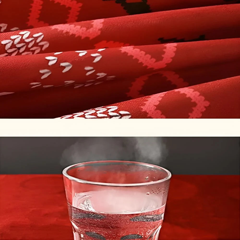 Christmas Tablecloth with Plaid Pattern and Chenille Fabric for Holiday Dining - Image 4