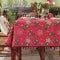 Christmas Tablecloth with Pom-Pom Fringe Festive Snowflake and Holiday Stocking Pattern - Image 7
