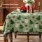 Christmas Tablecloth with Pom-Pom Trim Festive Santa Tree and Gift Print Holiday Table Linens - Image 7