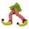 Christmas Tree Decorations Plush Elf Legs with Striped Stockings and Curled Toe Shoes - Image 1