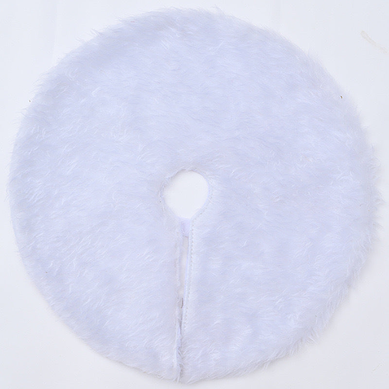 Christmas Tree Skirt with Plush Faux Fur and Soft Shaggy Fabric for Small - Image 6