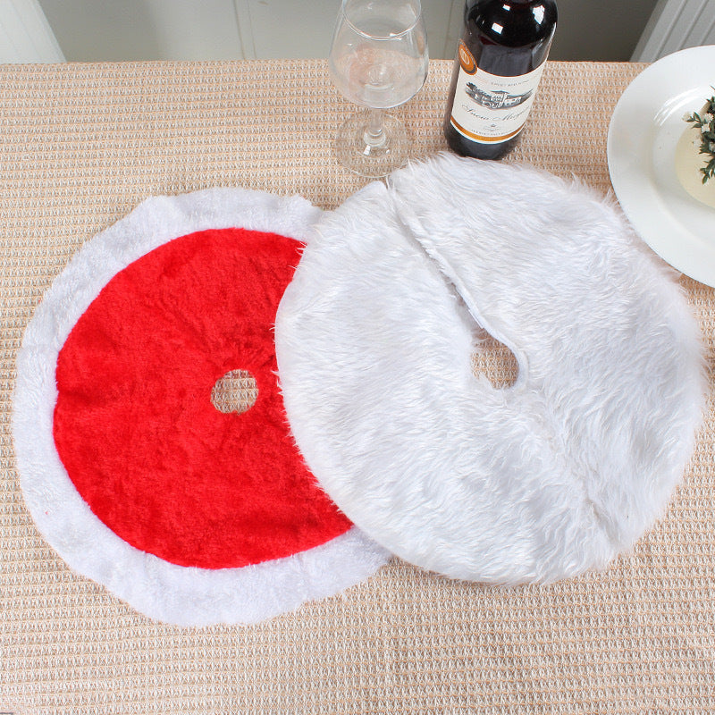 Christmas Tree Skirt with Plush Faux Fur and Soft Shaggy Fabric for Small - Image 7