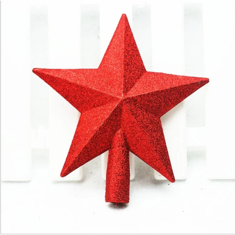 Christmas Tree Topper Five-Pointed Star with Glitter Finish Shatterproof Holiday Decoration - Image 6