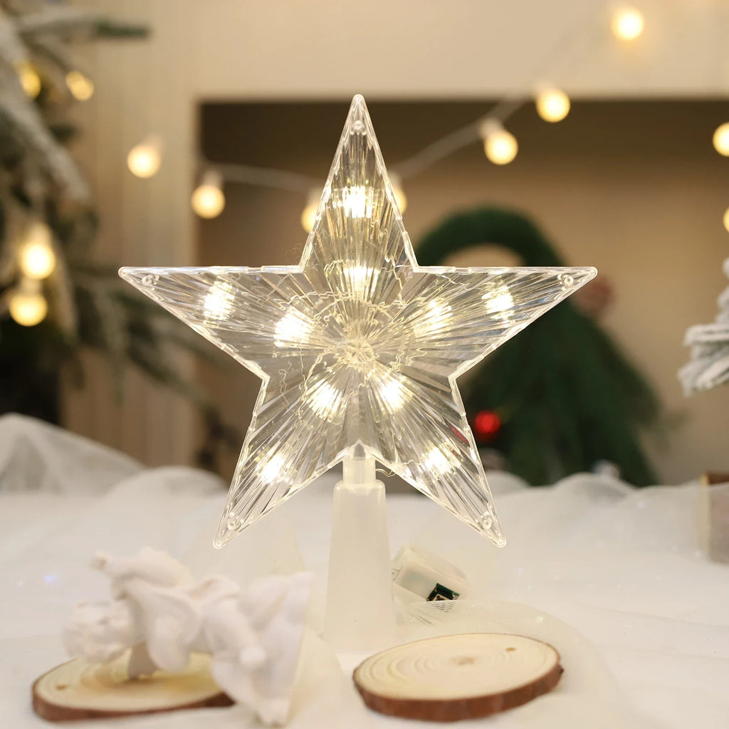 Christmas Tree Topper Star Light LED Battery Operated with Warm White - Image 5