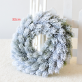 Christmas Wreath with Flocked Pine Needles and Snow-Covered Design for Front Door - Image 6