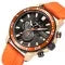 Chronograph Watch with Silicone Strap Date Display and Gold Silver Tone Case - Image 4