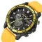 Chronograph Watch with Silicone Strap Date Display and Gold Silver Tone Case - Image 5