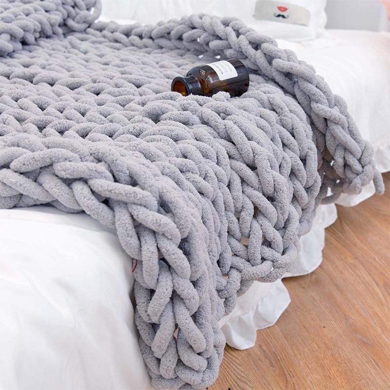 Chunky Knit Throw Blanket with Plush Chenille Weave and Oversized Loop Stitch - Image 4