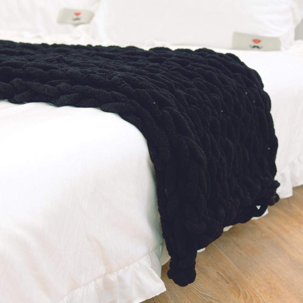 Chunky Knit Throw Blanket with Plush Chenille Weave and Oversized Loop Stitch - Image 5