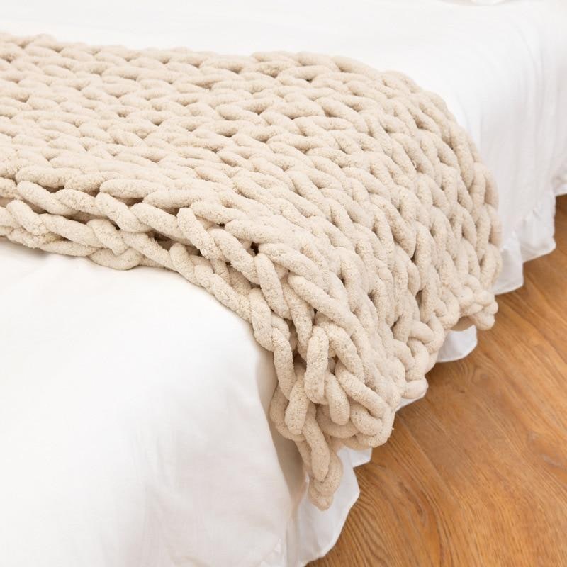 Chunky Knit Throw Blanket with Plush Chenille Weave and Oversized Loop Stitch - Image 8