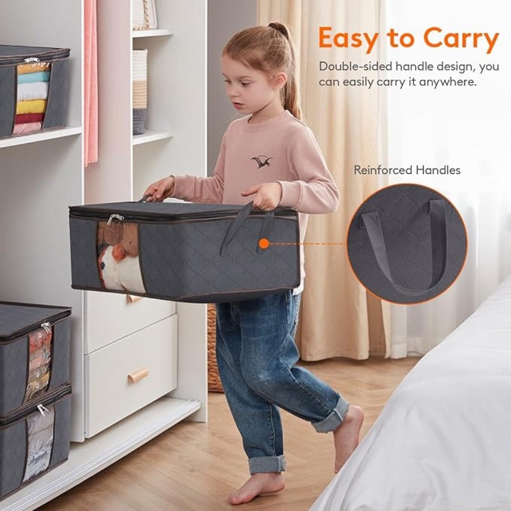Clothes Storage Bags with Clear Window and Foldable Design for Bedding and Garments - Image 6