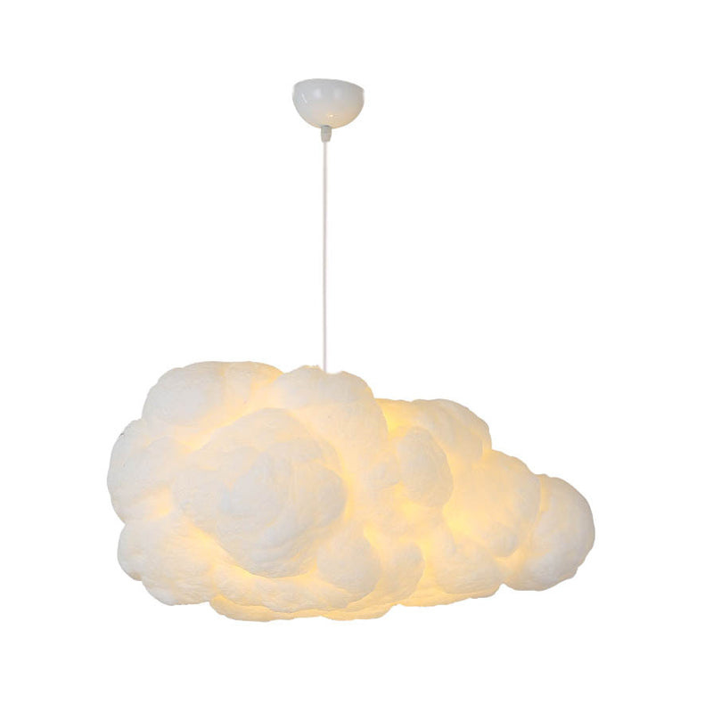Cloud Pendant Light with Modern White Textured Shade and Adjustable Cord - Image 1
