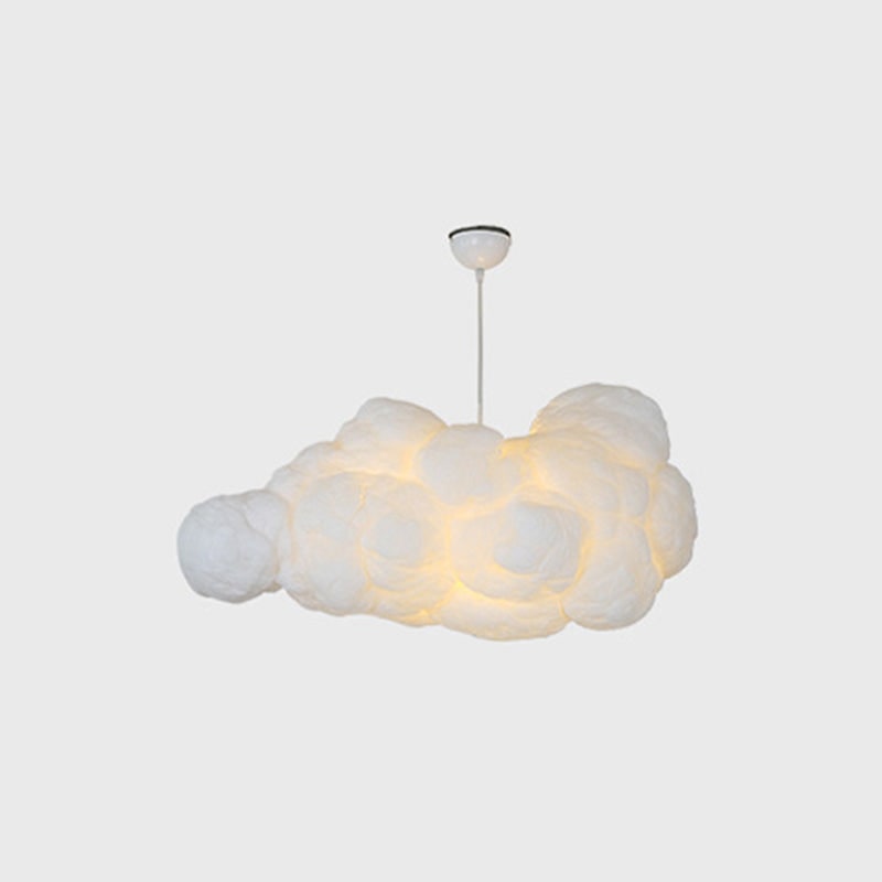 Cloud Pendant Light with Modern White Textured Shade and Adjustable Cord - Image 6