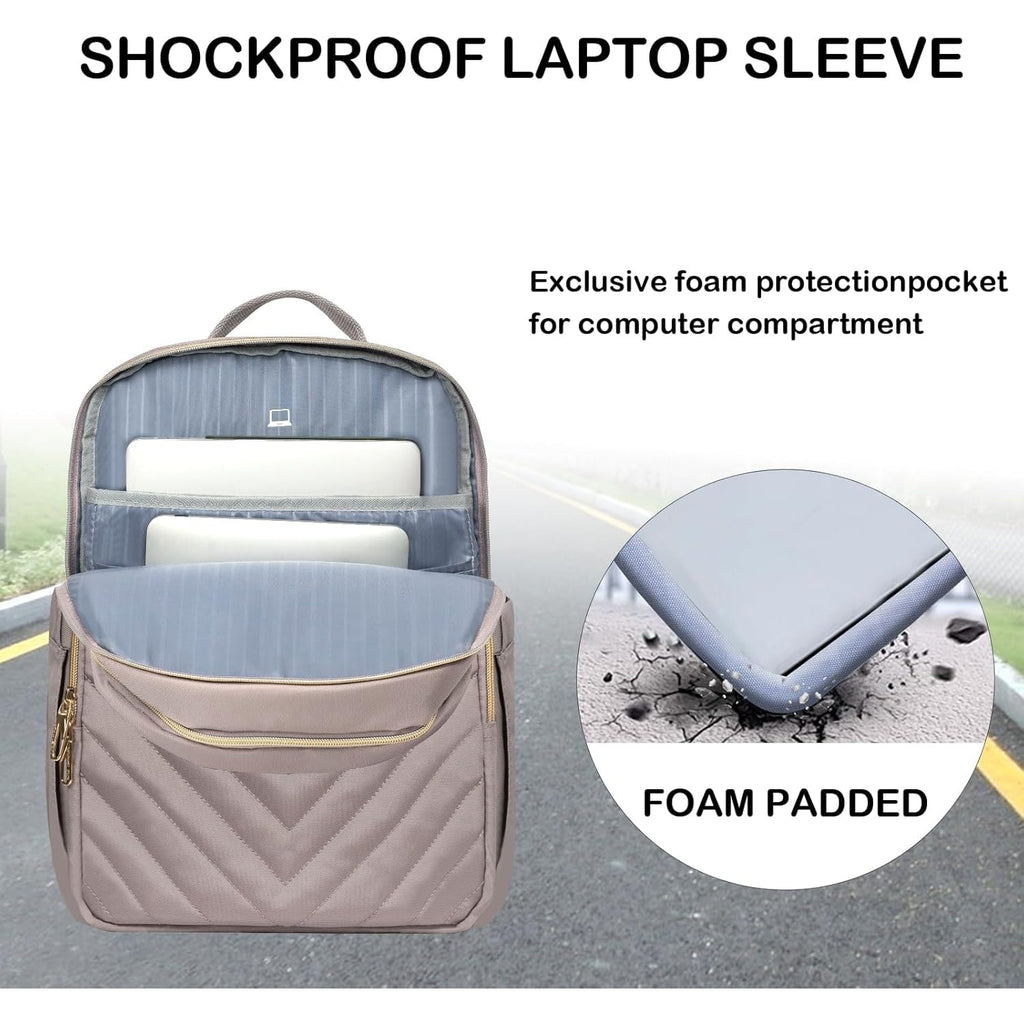 Commuter Backpack with Padded Laptop Compartment USB Charging Port and Luggage Strap - Image 9