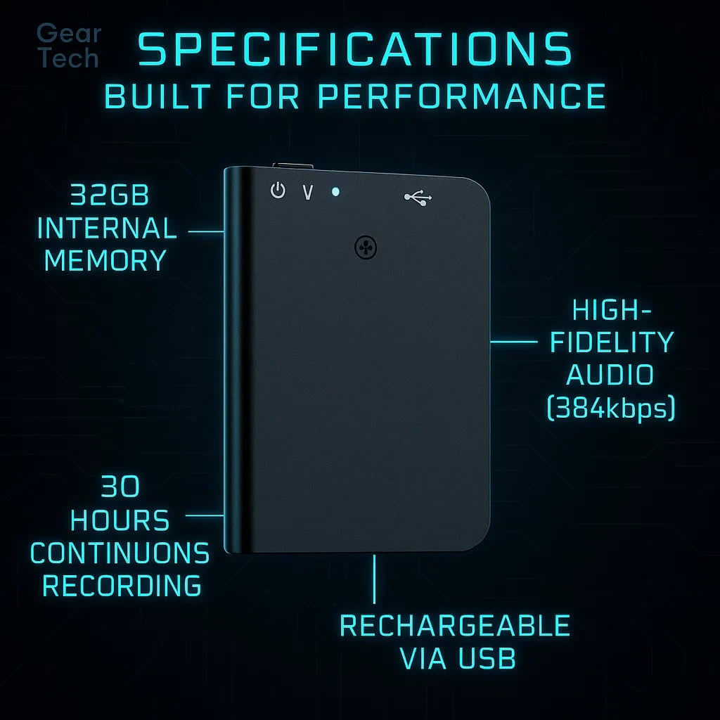 Compact Digital Voice Recorder with Activation and Pocket-Sized Discreet Design - Image 7