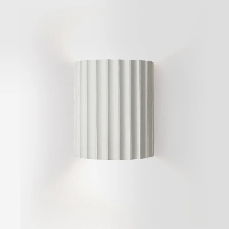 Contemporary Wall Sconce Light with Ribbed Ceramic Design and Up-Down Glow - Image 6