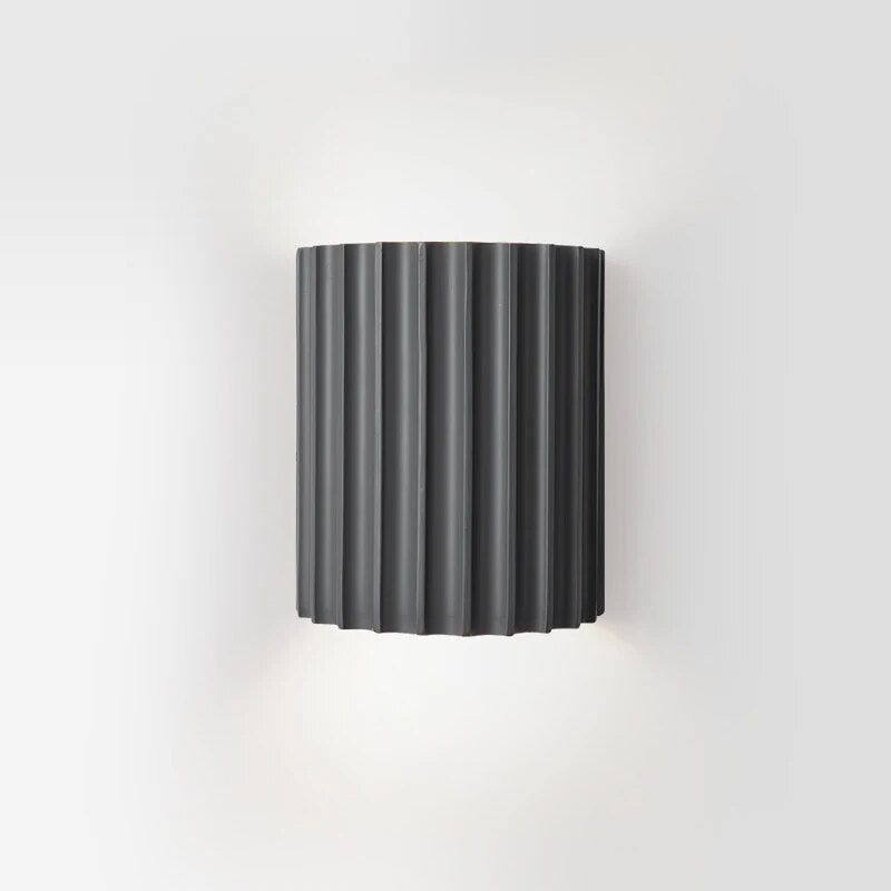 Contemporary Wall Sconce Light with Ribbed Ceramic Design and Up-Down Glow - Image 7
