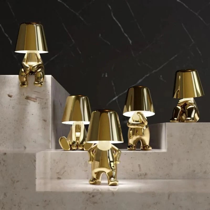 Cordless Rechargeable Table Lamp with Touch Dimming and Metallic Finish - Image 1