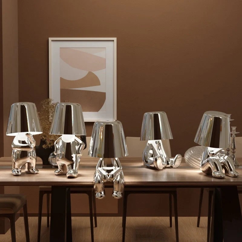 Cordless Rechargeable Table Lamp with Touch Dimming and Metallic Finish - Image 2
