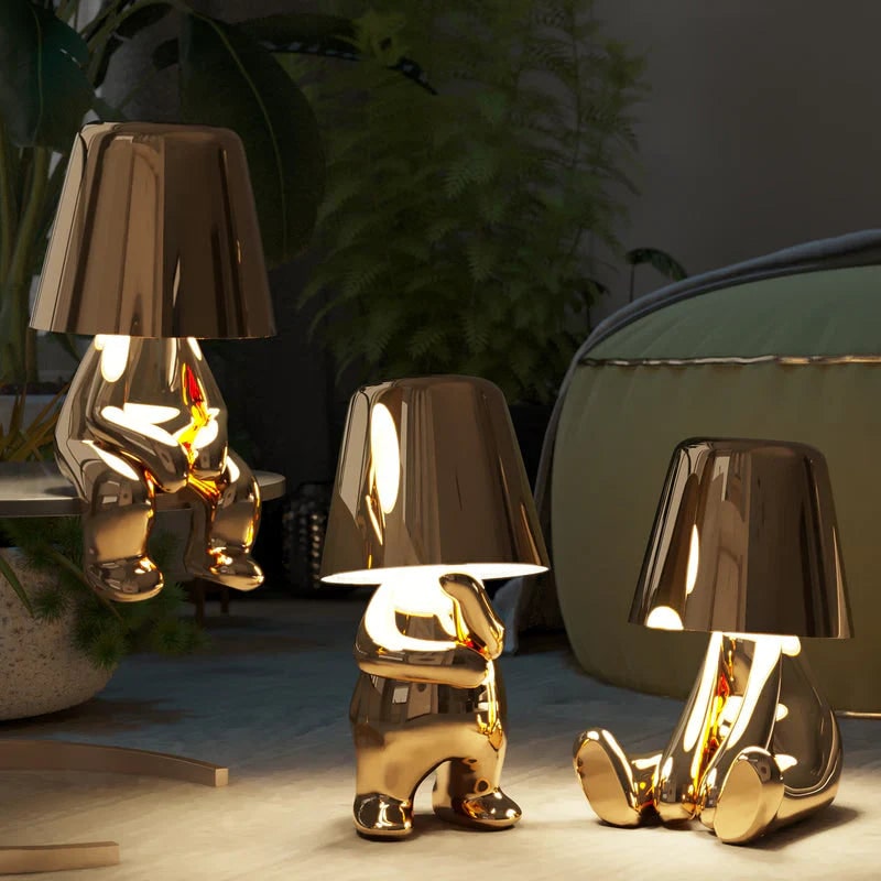 Cordless Rechargeable Table Lamp with Touch Dimming and Metallic Finish - Image 4