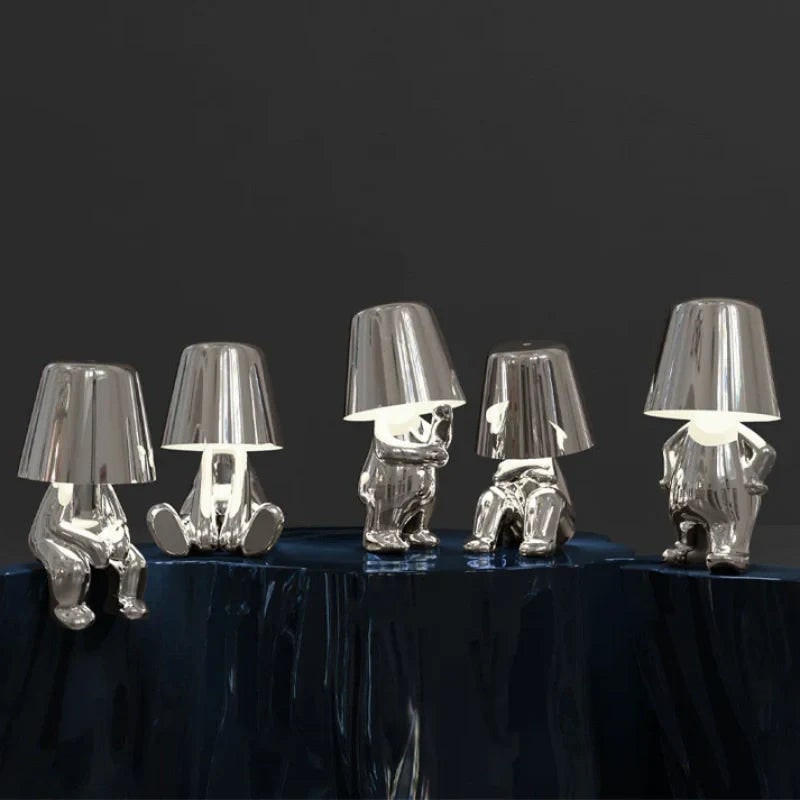Cordless Rechargeable Table Lamp with Touch Dimming and Metallic Finish - Image 5